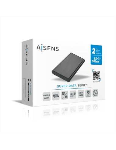Caja Externa 2,5" ASE-2525B 9.5mm SATA a USB 3.0/USB3.1 Gen1, Negra