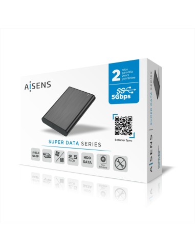 Caja Externa 2,5" ASE-2525B 9.5mm SATA a USB 3.0/USB3.1 Gen1, Negra