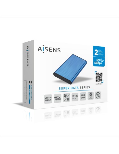 Caja Externa 2,5" ASE-2525BLU 9.5mm SATA a USB 3.0/USB3.1 Gen1, Azul