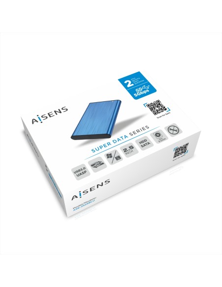 Caja Externa 2,5" ASE-2525BLU 9.5mm SATA a USB 3.0/USB3.1 Gen1, Azul