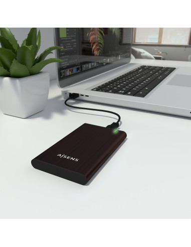 Caja Externa 2.5" ASE-2525BWN 9.5 mm SATA A USB 3.0/USB 3.1 Gen1, Marron