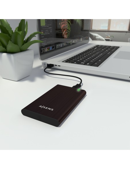 Caja Externa 2.5" ASE-2525BWN 9.5 mm SATA A USB 3.0/USB 3.1 Gen1, Marron