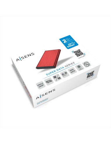 Caja Externa 2,5" ASE-2525RED 9.5mm SATA a USB 3.0/USB3.1 Gen1, Rojo
