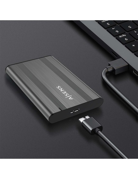 Caja Externa 2,5? 9.5mm SATA a USB 3.0/USB3.1 Gen1, Gris