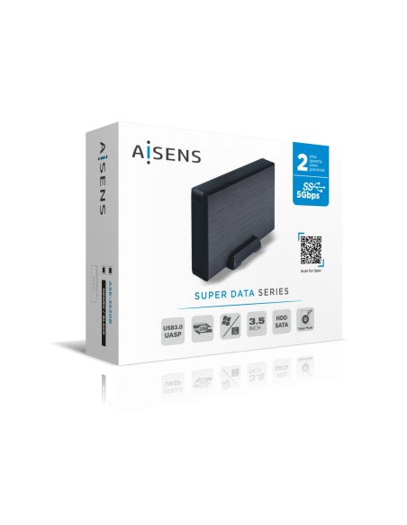 Caja externa 3,5" ASE-3530B SATA a USB 3.0/USB 3.1 Gen1, Negra