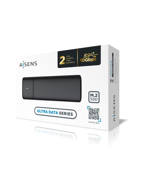 Caja Externa M.2 (NGFF) ASM2-001B SATA/NVME a USB3.1/USB3.2 Gen2, Negra