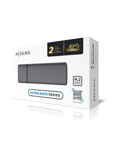 Caja Externa M.2 (NGFF) ASM2-002G SATA/NVME a USB3.1/USB3.2 GEN2, Gris