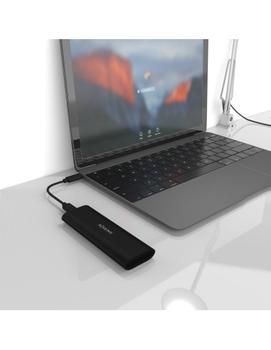 Caja Externa M.2 (NGFF) ASM2-014B SATA/NVMe A USB3.1 Gen2, Negro