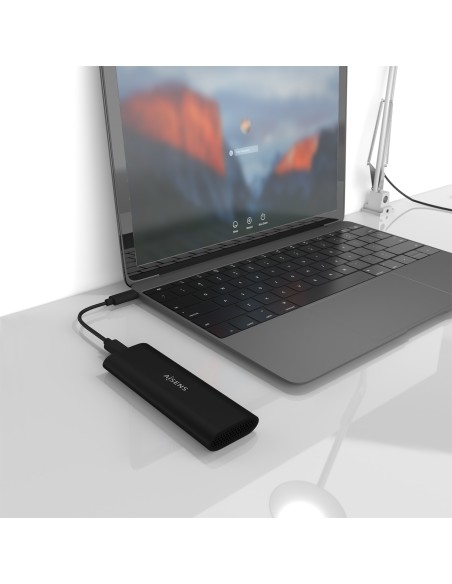 Caja Externa M.2 (NGFF) ASM2-014B SATA/NVMe A USB3.1 Gen2, Negro