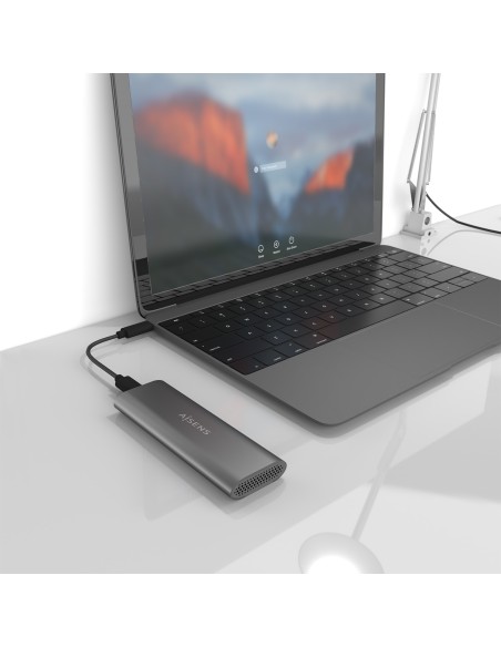 ASM2-015GR caja para disco duro externo Caja externa para unidad de estado sólido (SSD) Gris M.2