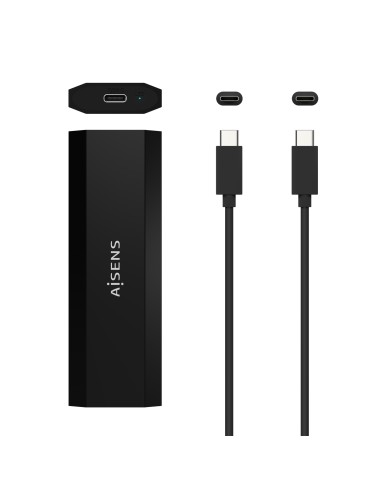 Caja Externa M.2 (NGFF) ASM2-017B SATA/NVMe a Usb3.1 Gen2, Negra