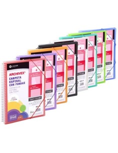 C 12 CARPETA 20 FUNDAS CANGURO A4 ARCHIVEX STAR SURTIDOS