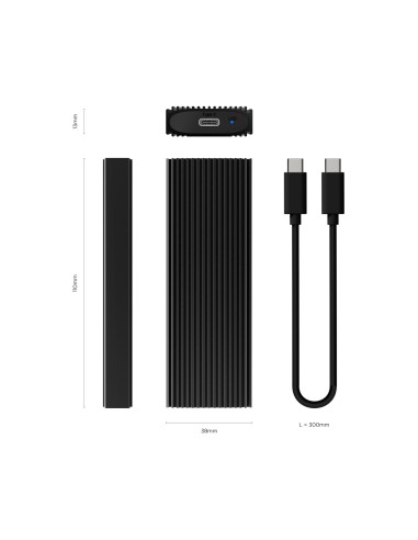 Caja Externa M.2 (NGFF) ASM2-022B NVMe A USB3.2 Gen2, Negra