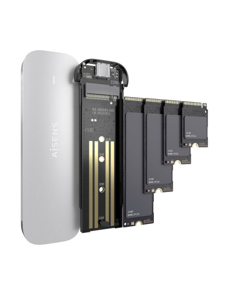 Caja Externa M.2 (NGFF) ASM2-025SL NVMe a USB3.2 Gen2, Plata