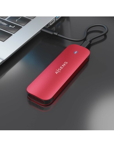 ASM2-027RED caja para disco duro externo Caja externa para unidad de estado sólido (SSD) Rojo M.2