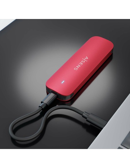 ASM2-027RED caja para disco duro externo Caja externa para unidad de estado sólido (SSD) Rojo M.2