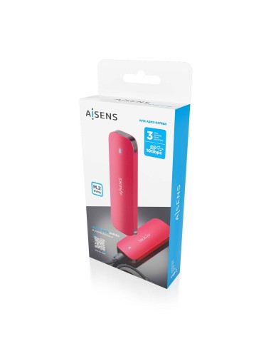 ASM2-027RED caja para disco duro externo Caja externa para unidad de estado sólido (SSD) Rojo M.2