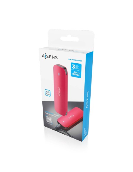 ASM2-027RED caja para disco duro externo Caja externa para unidad de estado sólido (SSD) Rojo M.2