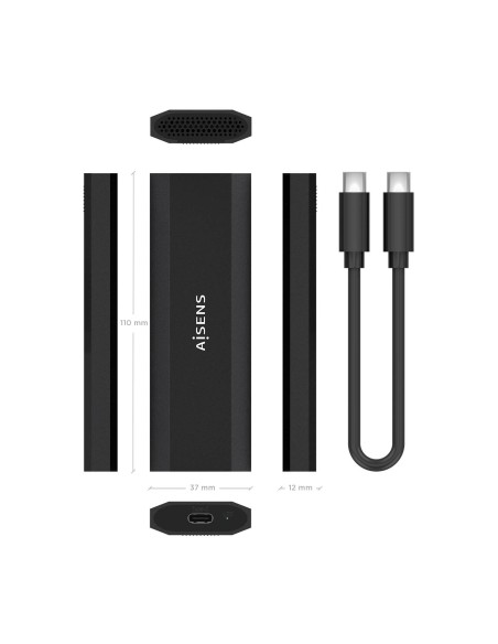 Caja Externa M.2 (NGFF) ASM2-028B NVMe a USB3.2 Gen2, Negra