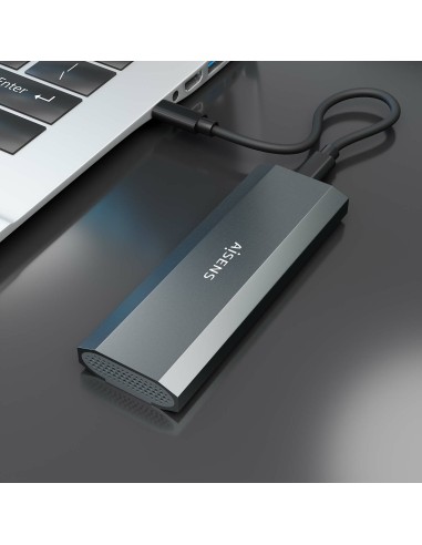 Caja Externa M.2 (NGFF) ASM2-029GR NVMe a USB3.2 Gen2, Gris