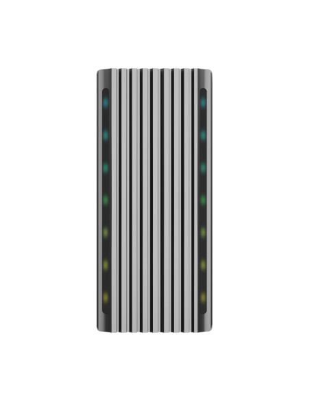 Caja Externa M.2 RGB Gaming ASM2-RGB011GR SATA/NVMe A USB3.1 Gen2, Gris