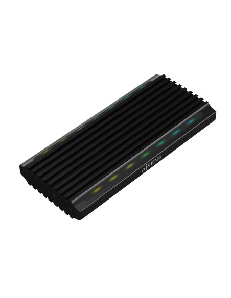 Caja Externa M.2 RGB Gaming ASM2-RGB012B SATA/NVMe A USB3.1 Gen2, Negra