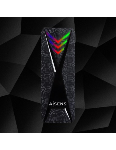 Caja Externa M.2 (NGFF) RGB Gaming ASM2-RGB013B NVMe a USB3.2 Gen2, Negra