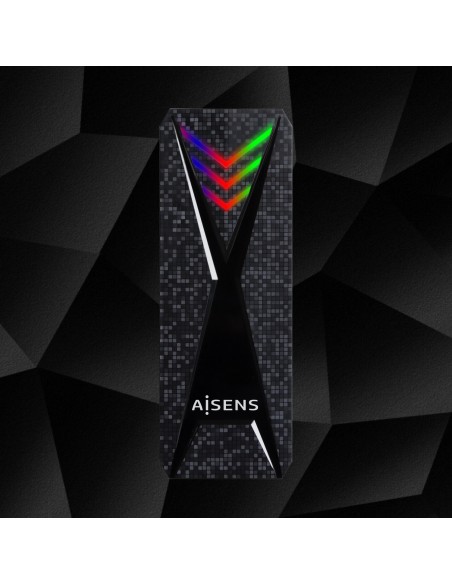 Caja Externa M.2 (NGFF) RGB Gaming ASM2-RGB013B NVMe a USB3.2 Gen2, Negra
