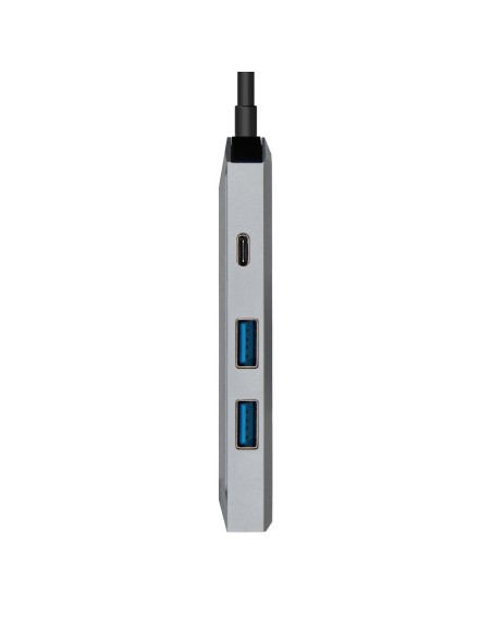 USB-C dock 4 en 1, USB-C a 1xHDMI, 2xUSB, 1xPD, Gris, 15 cm