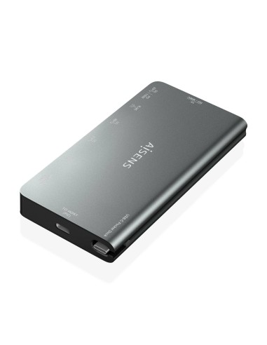 USB-C Dock 8 en 1, USB-C a 1xHDMI, 1xRJ45, 3xUSB-A, 1xUSB-C Datos+PD, 1xSD, 1xMicro SD, Gris, 10 cm