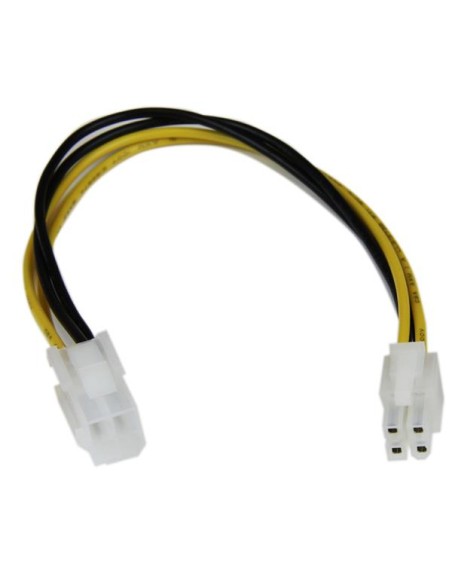 Cable 20cm Extensión Alargador Alimentación Corriente Placa Base ATX12V 4 Pines P4 - Macho a Hembra