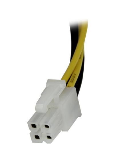 Cable 20cm Extensión Alargador Alimentación Corriente Placa Base ATX12V 4 Pines P4 - Macho a Hembra
