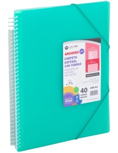 CARPETA 50 FUNDAS A4 ESPIRAL ARCHIVEX STAR VERDE CARCHIVO