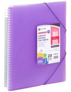 CARPETA 50 FUNDAS A4 ESPIRAL ARCHIVEX STAR VIOLETA CARCHIVO