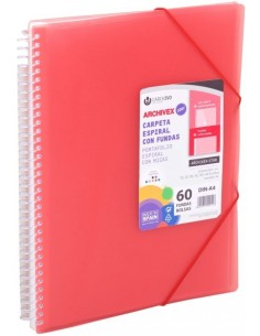 CARPETA 60 FUNDAS A4 ESPIRAL ARCHIVEX STAR ROJO CARCHIVO