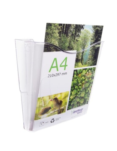 66504 CS TP portacartel y stand de información Portafolletos A4 Poliestireno Transparente - Pack de 6 unidades