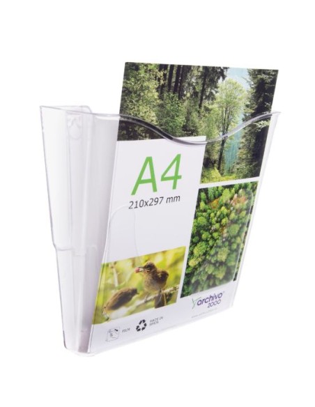 66504 CS TP portacartel y stand de información Portafolletos A4 Poliestireno Transparente - Pack de 6 unidades