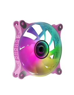 MF-3D Rosa, Ventilador ARGB 360° 12cm, Espejo Infinito 3D, Sistema Anti-vibraciones, Ultra-silencioso, Compatibilidad Total
