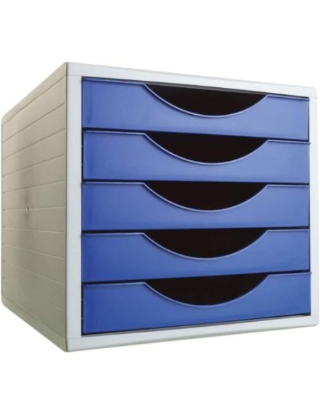 MODULO 5 CAJONES COLOR AZUL OPACO 323X234X38CM