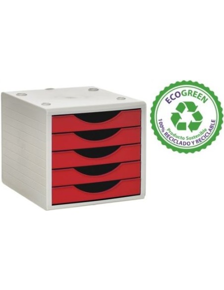 MODULO 5 CAJONES COLOR ROJO OPACO 323X234X38CM