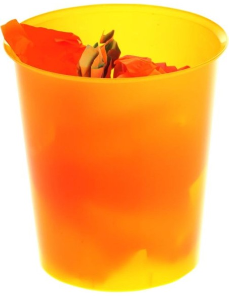 PAPELERA PLASTICO TRASLUCIDO NARANJA