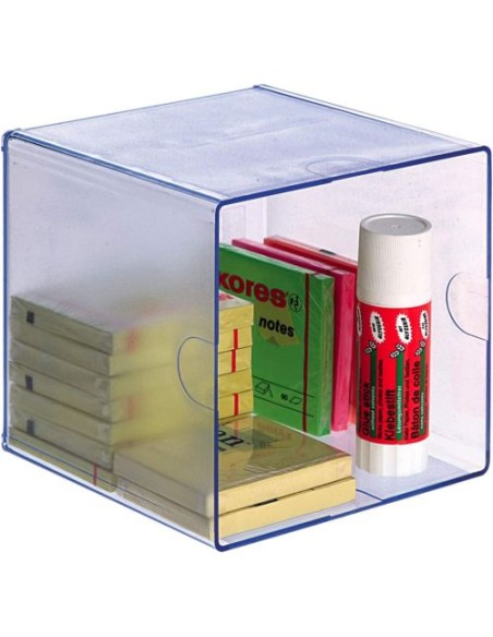 ORGANIZADOR SOBREMESA HUECO CRISTAL TRANSPARENTE AZUL