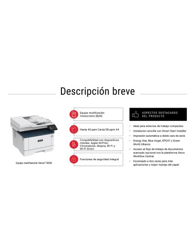B305V_DNI multifuncional Laser A4 600 x 600 DPI 38 ppm Wifi