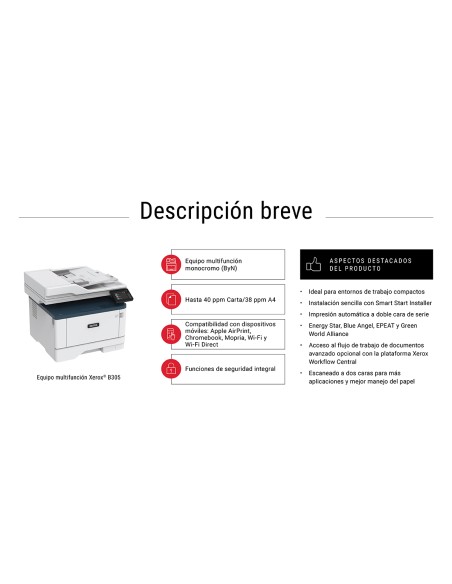 B305V_DNI multifuncional Laser A4 600 x 600 DPI 38 ppm Wifi