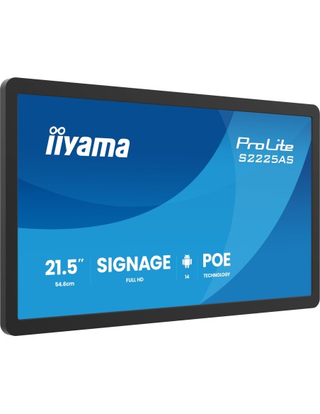 ProLite S2225AS-B1P Pantalla plana para señalización digital 54,6 cm (21.5") LCD Wifi 500 cd / m² Full HD Negro Procesador incor