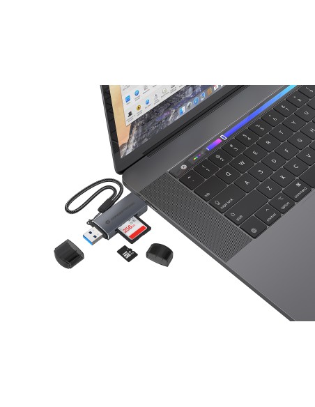 BIAN05G lector de tarjeta USB 3.2 Gen 1 (3.1 Gen 1) Type-A/Type-C Gris