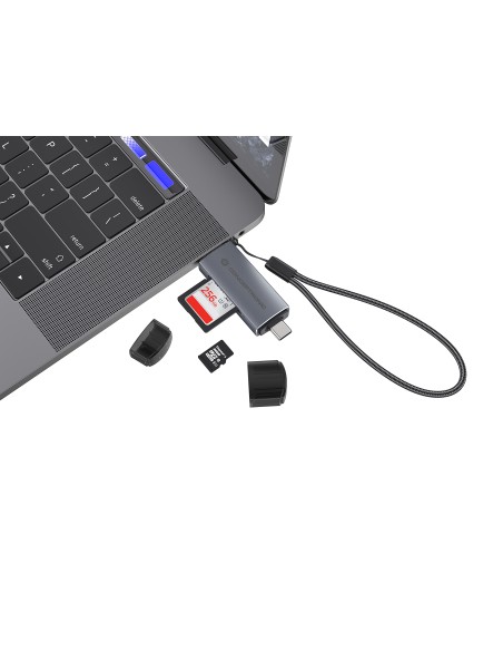 BIAN05G lector de tarjeta USB 3.2 Gen 1 (3.1 Gen 1) Type-A/Type-C Gris