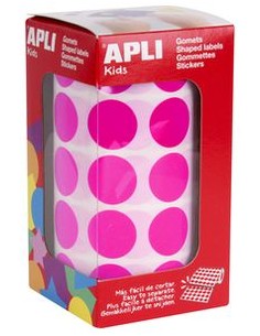 ROLLO GOMETS REDONDO FUCSIA AUTOADHESIVOS 20MM