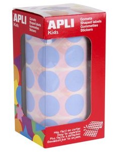 ROLLO GOMETS REDONDO AZUL CLARO AUTOADHESIVOS 20MM