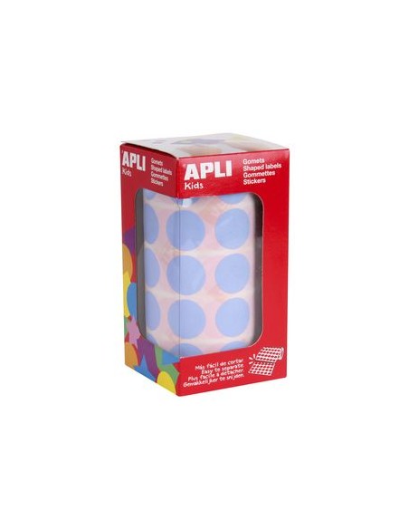 ROLLO GOMETS REDONDO AZUL CLARO AUTOADHESIVOS 20MM